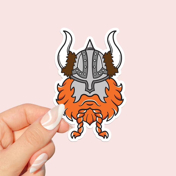 Viking Hat Vinyl Sticker for wholesale by Soapster Box