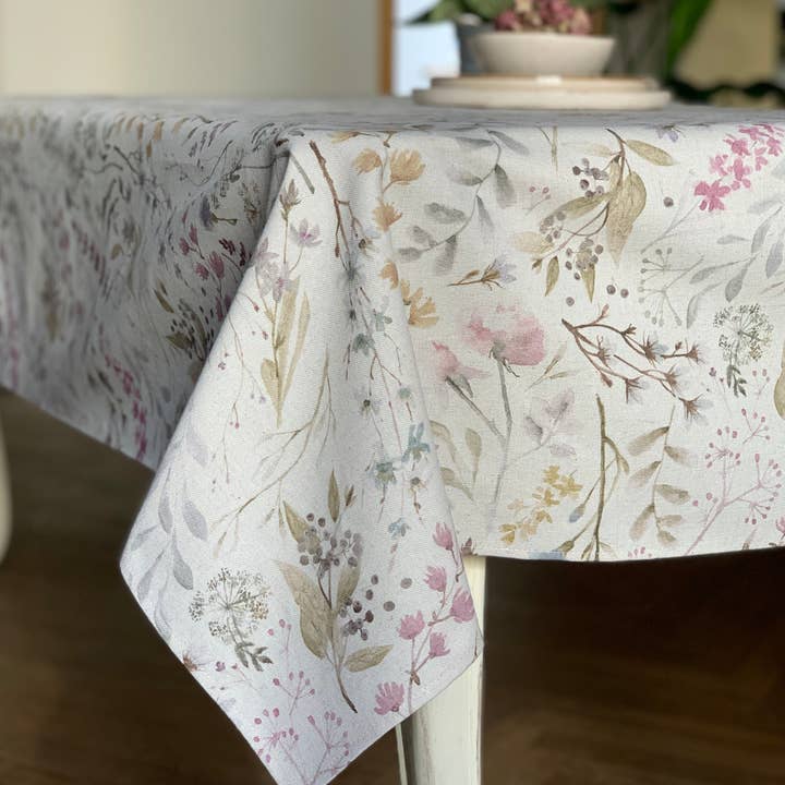 Hortensias Home - Wholesale Tablecloth - Rectangular Tablecloth, Linen-Cotton Mix, Printed | Aitana