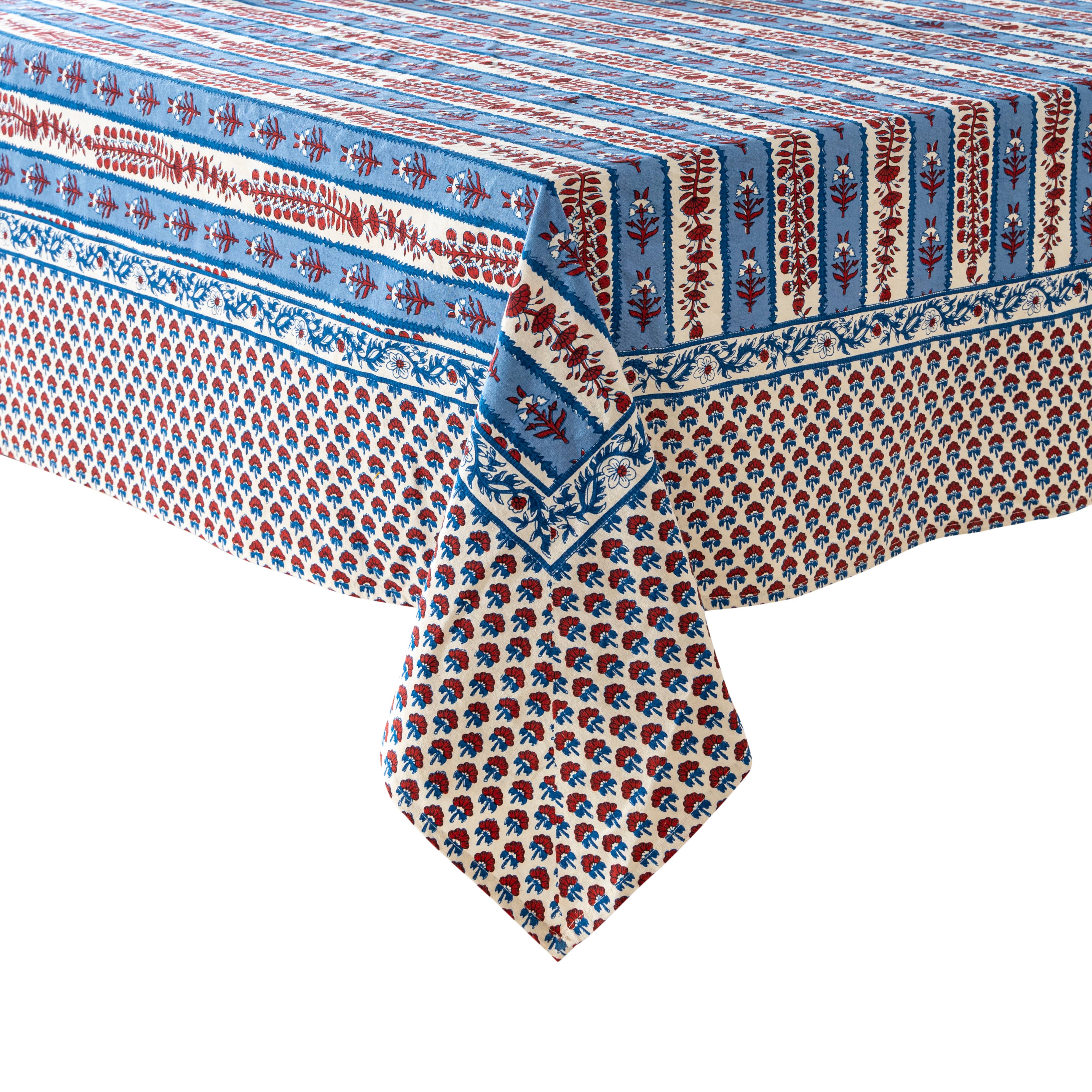 Couleur Nature - Wholesale Tablecloth - Provence Avignon Red & Blue Tablecloth6