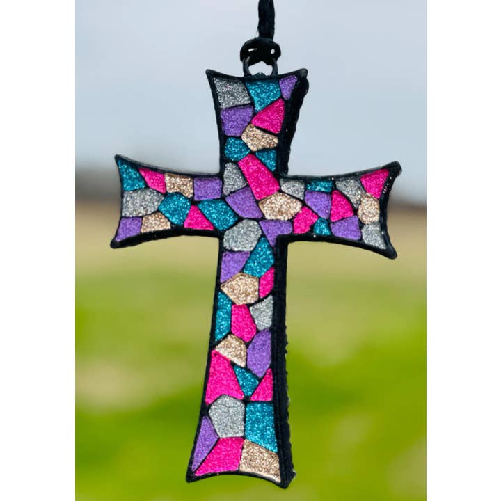 Stained Glass Cross Car Freshie/Car Scent/Air Freshener for wholesale by Scent Story Freshies