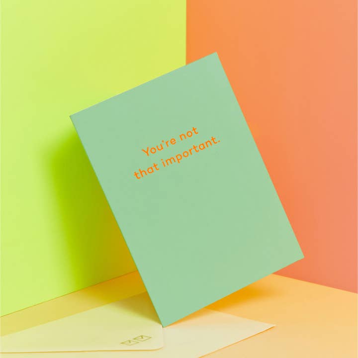 You're Not That Important. friendship card for wholesale by Mean Mail