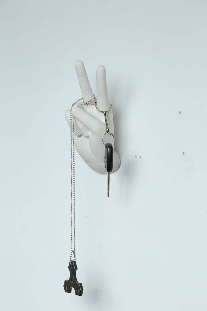 Interior Illusions Plus - Wholesale Wall Accent - Peace Hand Wall Mounted hook sculpture - 8.5" tall4