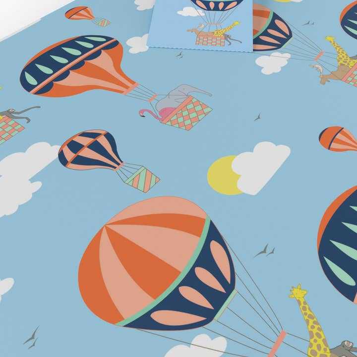 Re-wrapped - Wholesale Flat wrap - Hot Air Balloons Wrapping Paper • ECO Friendly • UK Made5