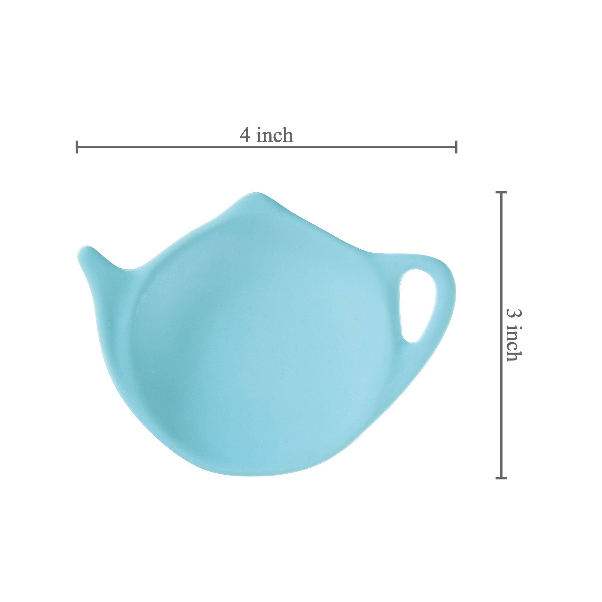 Supreme Housewares - Vente Passoires à thé/infuseurs - Porte-sachets de thé en mélamine turquoise, 4 pièces3