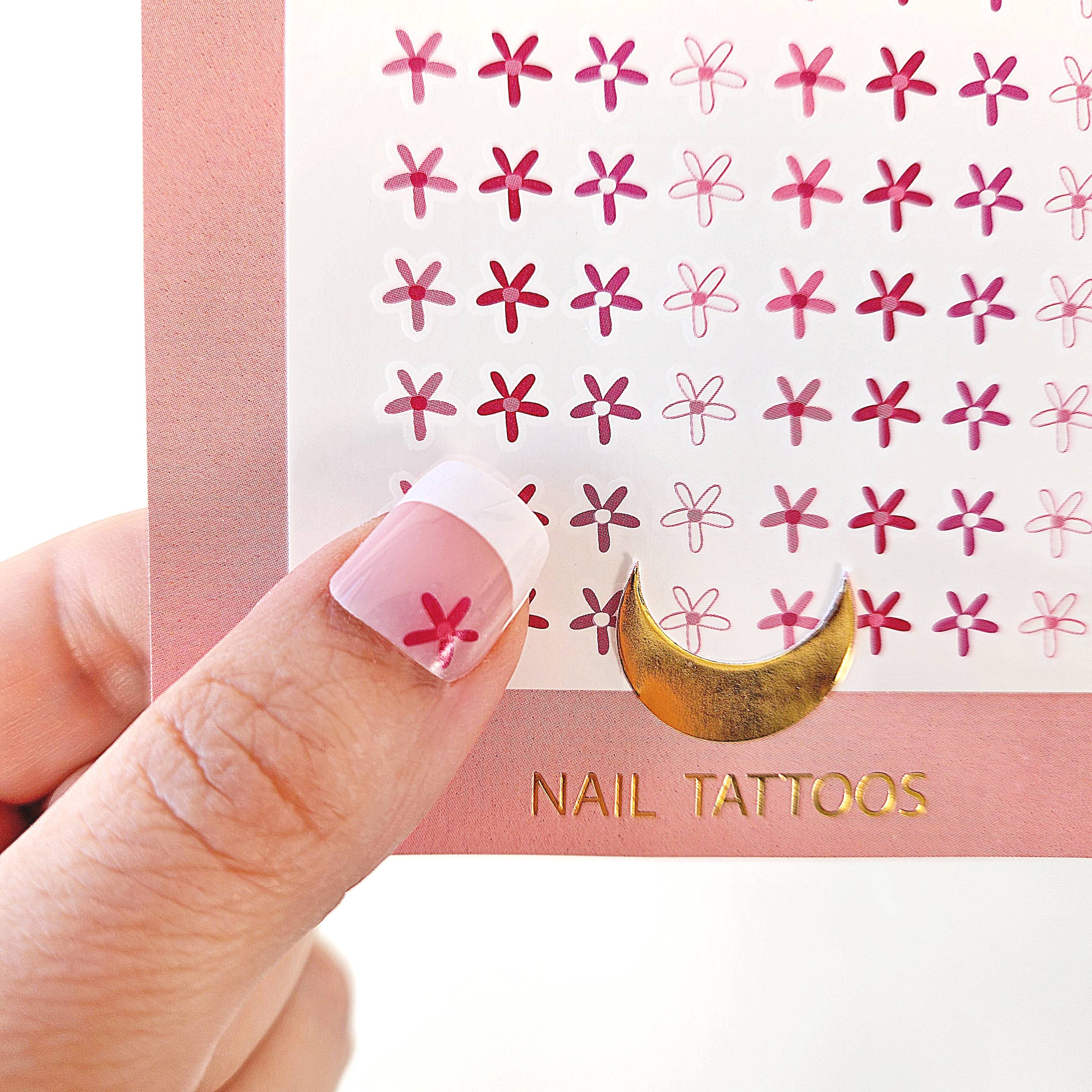 encredelicate – Arte/decalque de unhas por atacado – Adesivos de flores margaridas rosa para unhas2