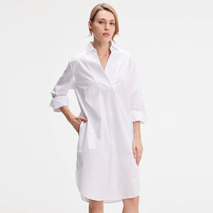 Minimalist cotton shirt dress for wholesale by Smart and Joy