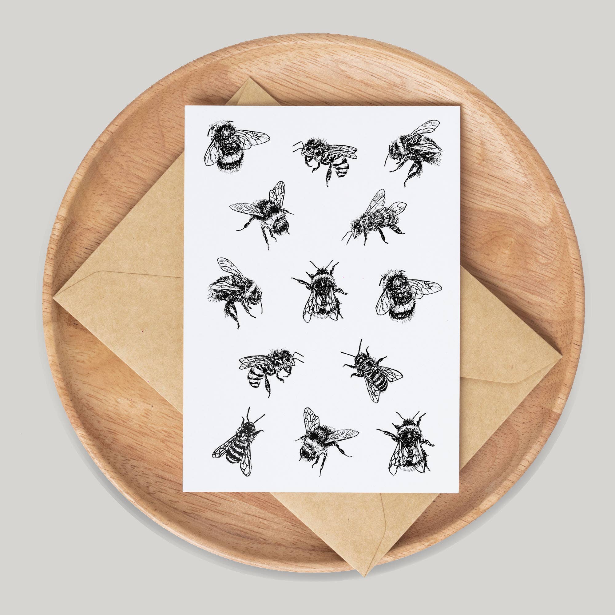 Gemma Keith Designs - Wholesale Everyday Greeting Card - Black Bees Greeting Card Single0
