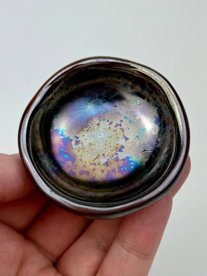 Ceramic Black Nebula Tiny Ring Dish for wholesale by MoonMoon Ceramics