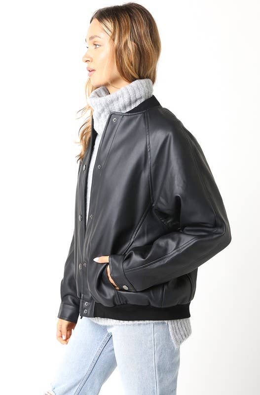 Black Harlow Bomber Jacket for wholesale on Faire3