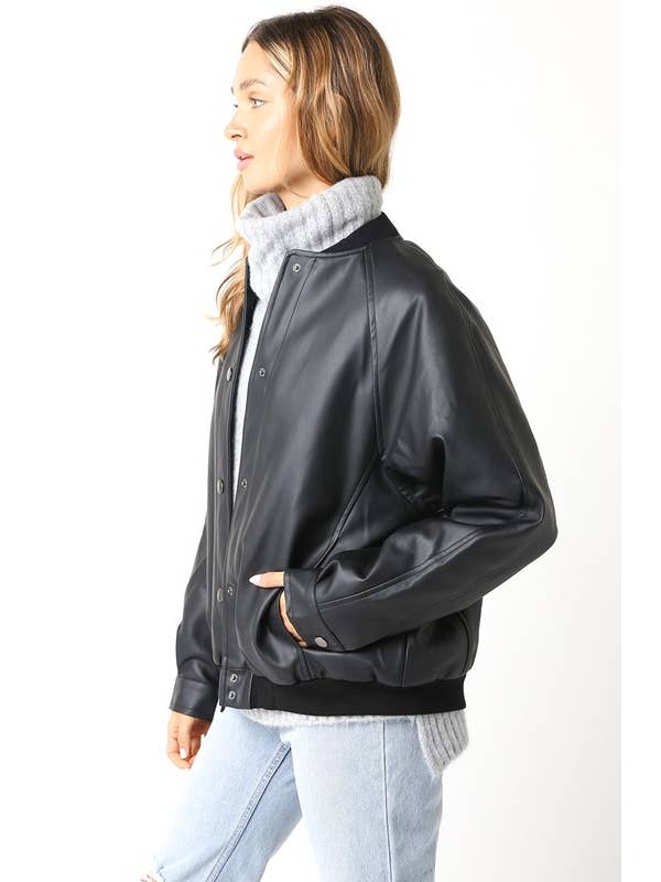 Black Harlow Bomber Jacket for wholesale on Faire3