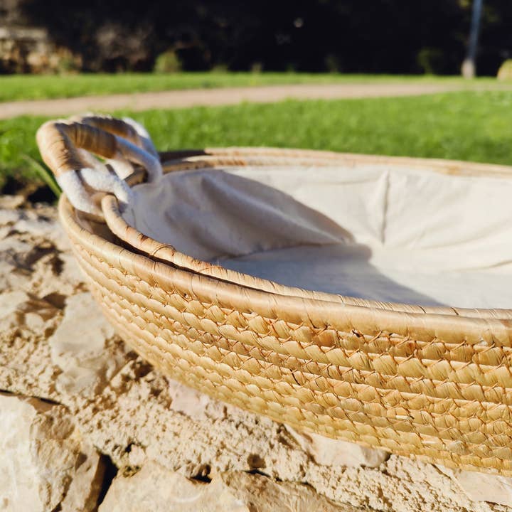 Maya Mallorca - Wholesale Decorative Tray - OVAL LINED SEAGRASS TRAY