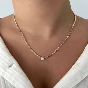 Leto Wholesale Necklace - Metal Diamond Charm Faux Leather Choker
