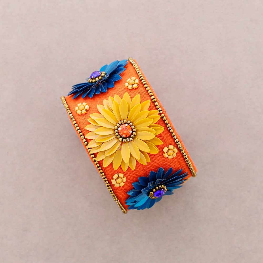 Sonata - Wholesale Charm/Dangle Bracelet - Adjustable Sequins Flower Bracelet0