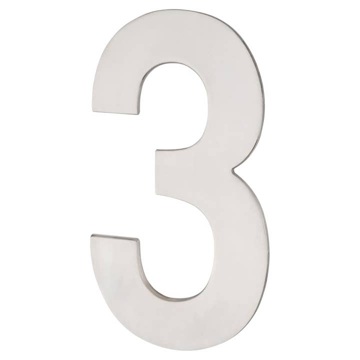 100 mm verborgen vast cijfer - 3 - gepolijst roestvrij staal voor wholesale door Diybasket
