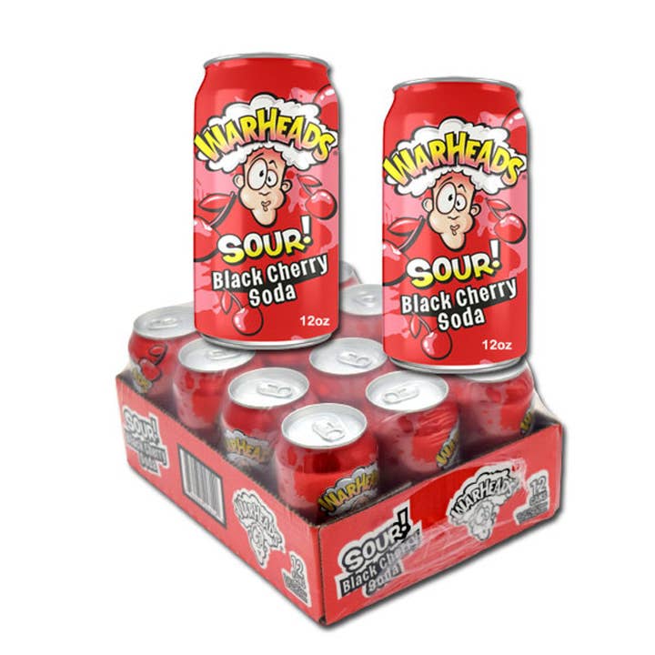 I Got Your Candy - Wholesale Soda/Carbonated Drink - Warheads Soda Pop Black Cherry 12oz - 12ct