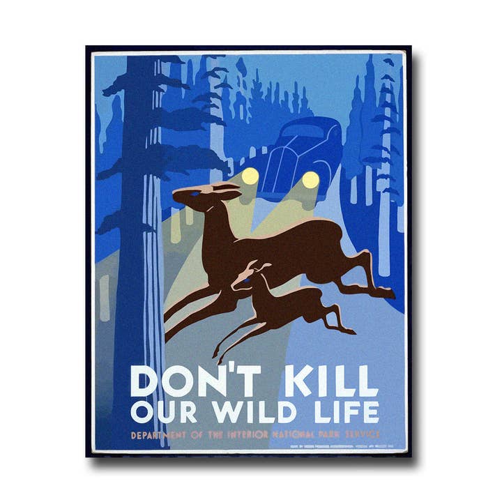 Vegan Don't Kill Wildlife Vintage Art Reproduction Poster for wholesale by Vintage Wall Graphics
