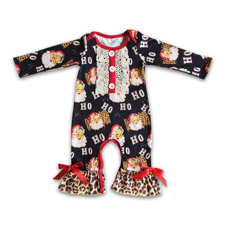 Ho ho ho santa print baby Christmas romper for wholesale by Yawoo Garments