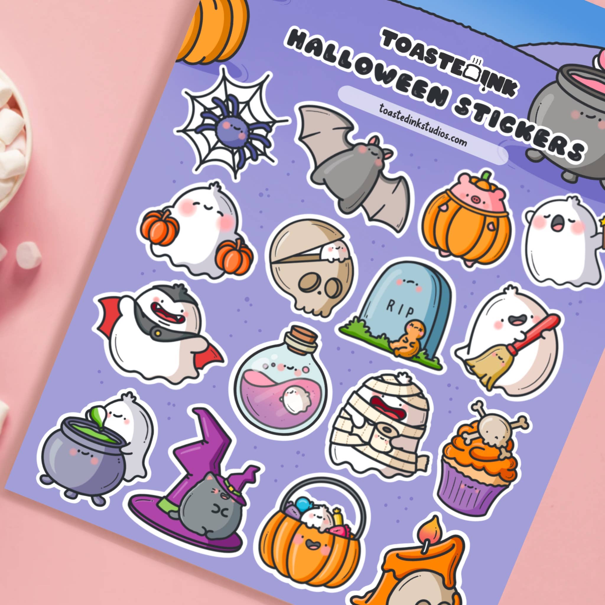 Toastedink – wholesale Sticker – Halloween Sticker Sheet | Cute Stickers3