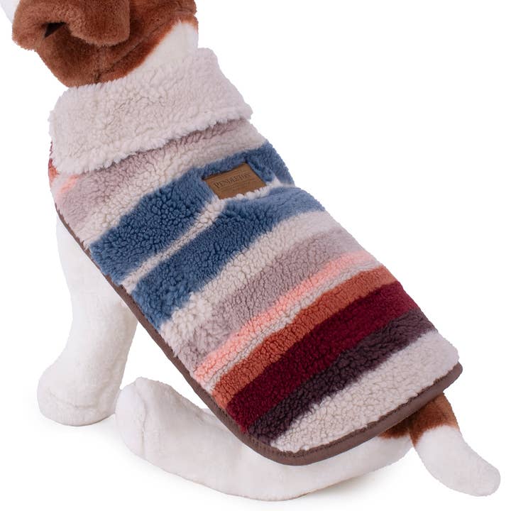 Pendleton Berber Dog Coat - Serape Rosewood for wholesale by Carolina Pet Company