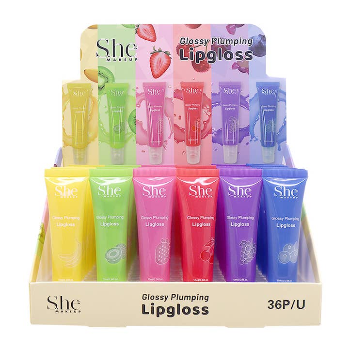 PINEAPPLE Beauty - Wholesale Lip Gloss - Makeup She LG25 Glossy Plumping Lip Gloss - 36 pcs