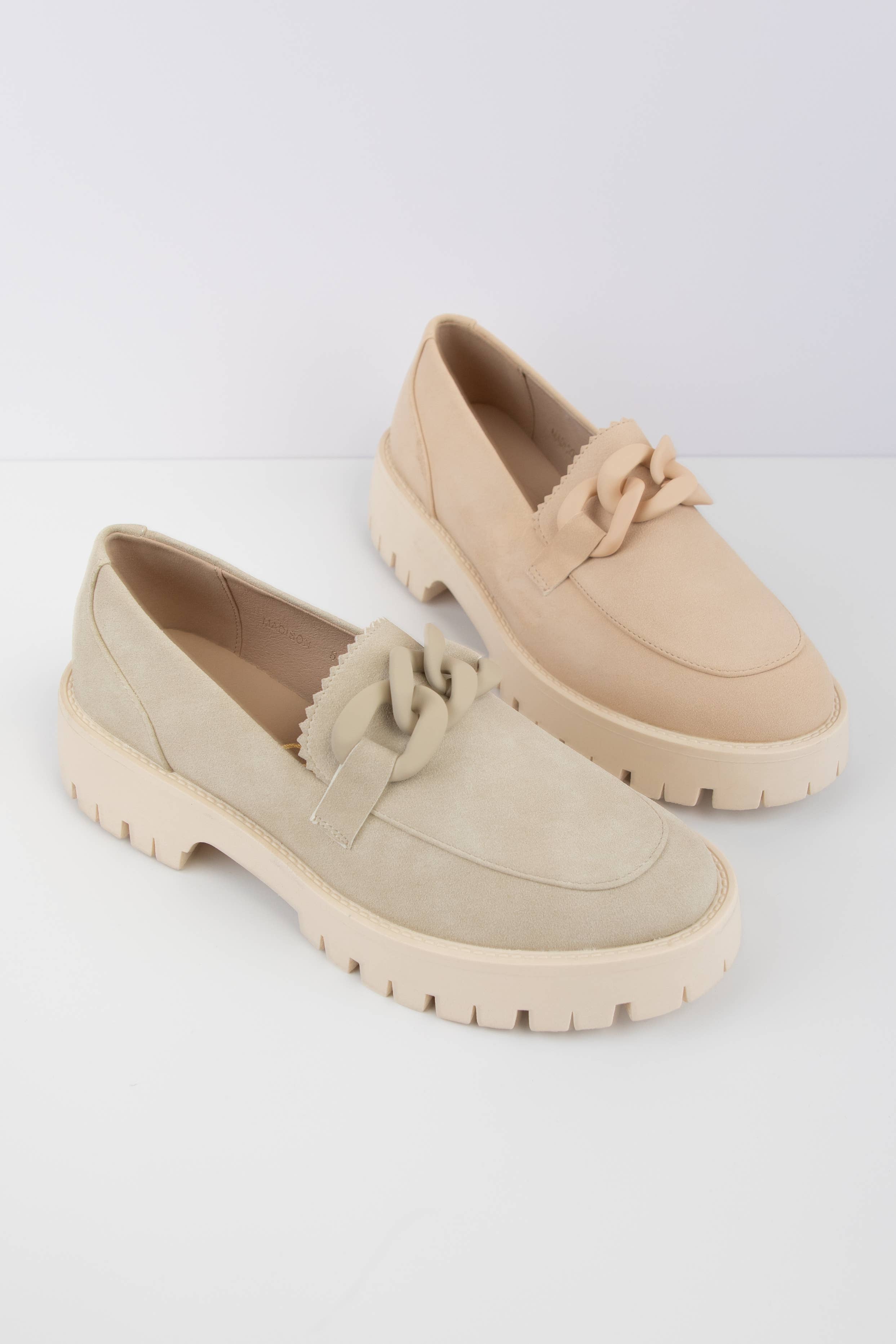 CCOCCI - Wholesale Loafers - Women's - MADISON MATTE FINISHED CHUNKY CHAIN DETAIL LUG SOLE LOAFER14