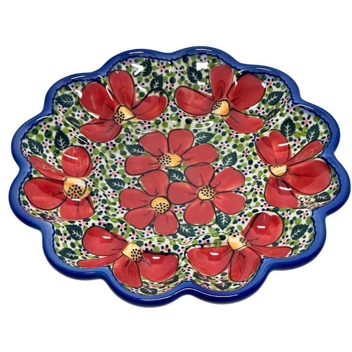 Egg Plate, 12 count - Scarlett Daze for wholesale by Music City Polish Pottery