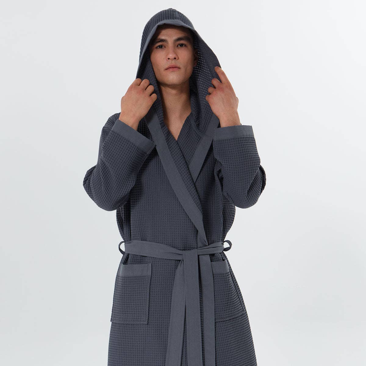 SEYANTE - Wholesale Robe - Men's - Men's Hooded Turkish Cotton Waffle Robe20