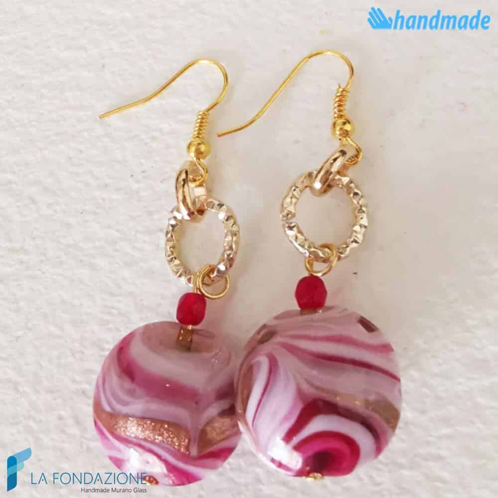 Blauw, Maagdenpalm, Roze, Rood Fenicische oorbellen met aventurijn in Murano-glas voor groothandel op Faire2