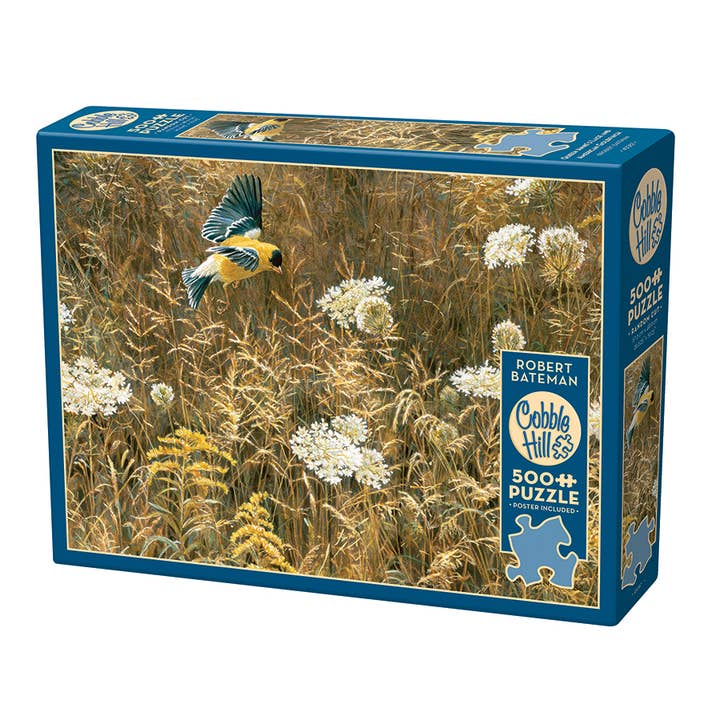 Outset Games and Cobble Hill Puzzles - Wholesale Puzzle - Adult - Queen Anne's Lace and American Goldfinch 500pc Puzzle