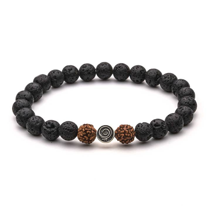 GROUNDED IN GRATITUDE LAVA STONE BRACELET MEN'S for wholesale by Gratitude Gifted
