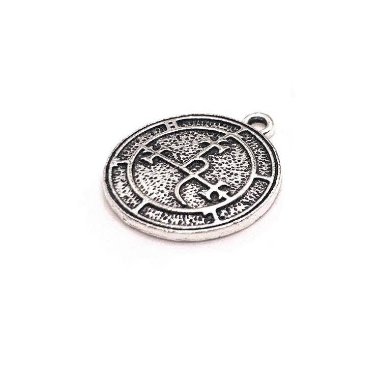 Guerrilla Charm - Wholesale Individual Charm/Pendant - Antiqued Silver Lilith Demon Sigil Pendant Charm, 18x20mm1