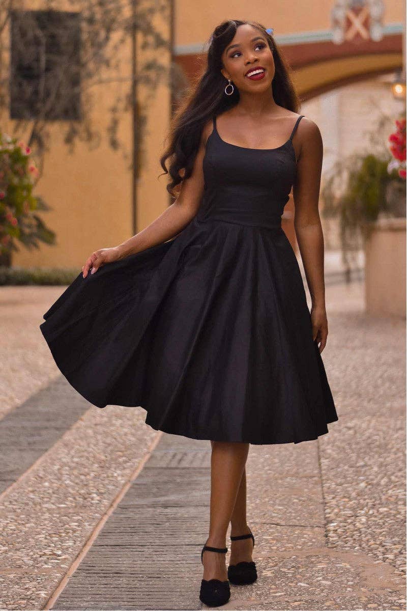 Tatyana Clothing - Vente Robe – femme - Robe midi Peggy évasée inspirée rétro23