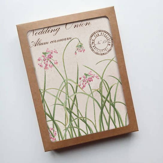 Fable & Fen, LLC - Wholesale Stationery/Notecard Set - Nodding Onion Vintage Botanical Specimen Notecard Set0