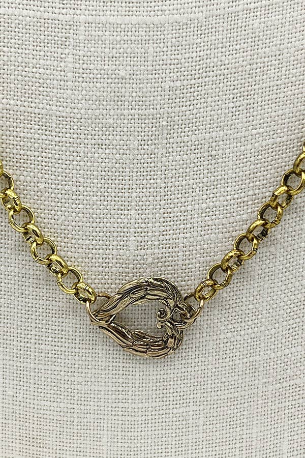 BURNISHED GOLD Elongated Gem Accent Necklace for wholesale on Faire1