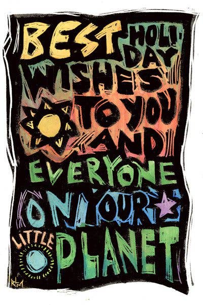 Ricardo Levins Morales Art Studio - Wholesale Season's Greetings Card - Holiday Card Pack - Set of 124