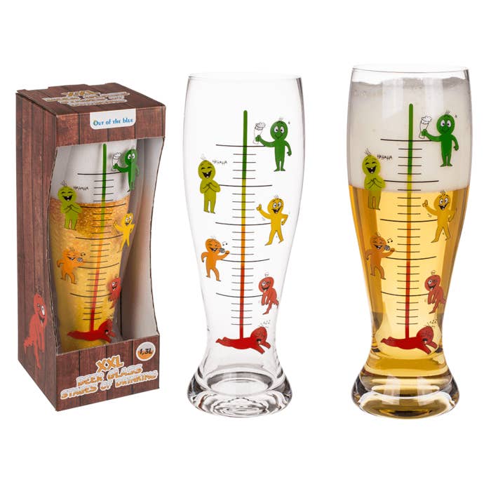Out of the blue KG - Vente Verre/chope à bière - Verre à bière XXL, étapes de la consommation,