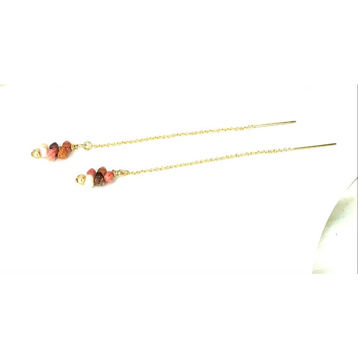 Cali Kai Hawaii - Wholesale Dangle Earrings - Gold Threaders Colorful Kahelelani Shell 14k Filled Earrings