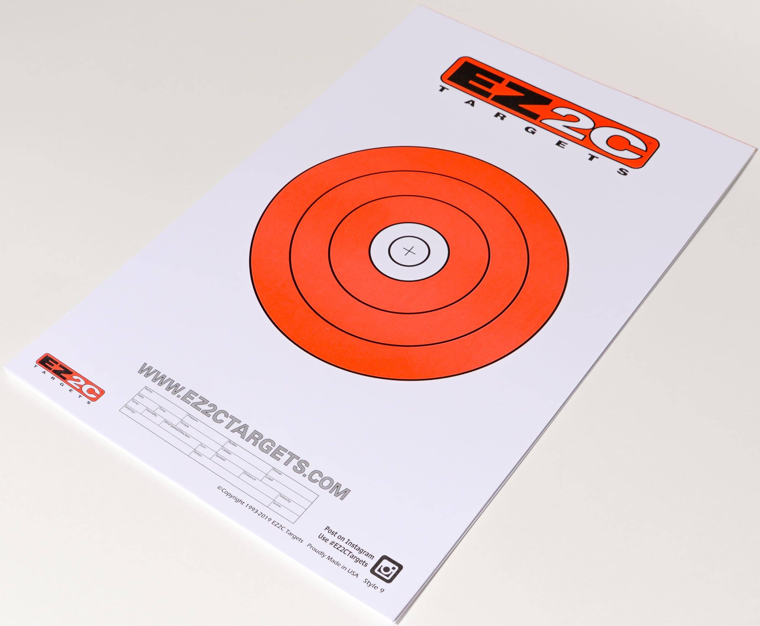 EZ2C Targets - Wholesale Sporting Accessories - 25 EZ2C Targets Style 12: Paper Targets for Shooting Range B16 USA MADE 11"x17" Pad of 251