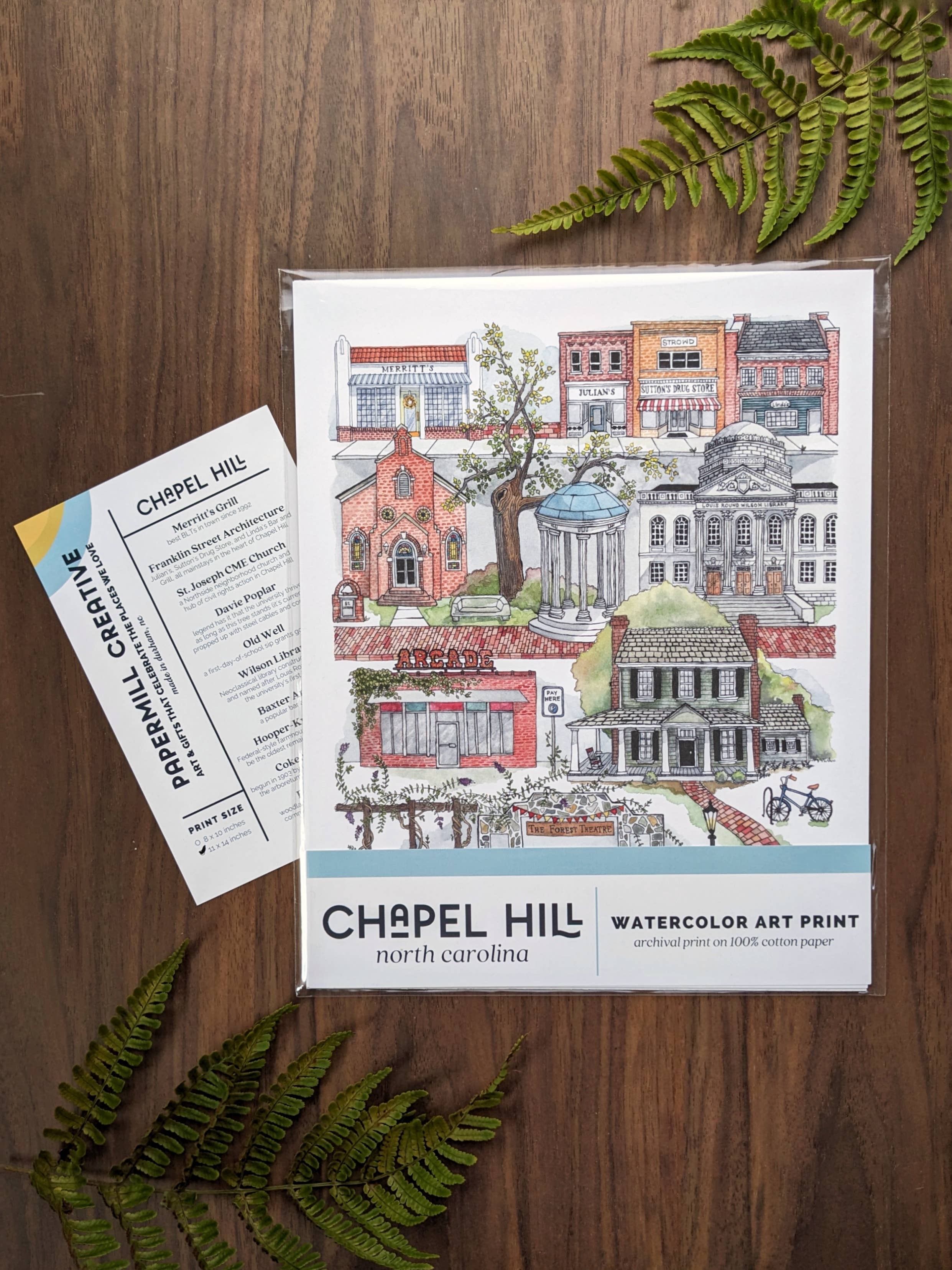 Papermill Creative - Wholesale Art Print - Chapel Hill, North Carolina watercolor art print5
