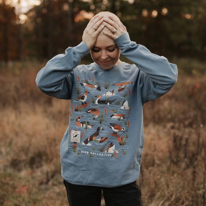 Blue Jean Dabbling Ducks Sweatshirt for wholesale on Faire3