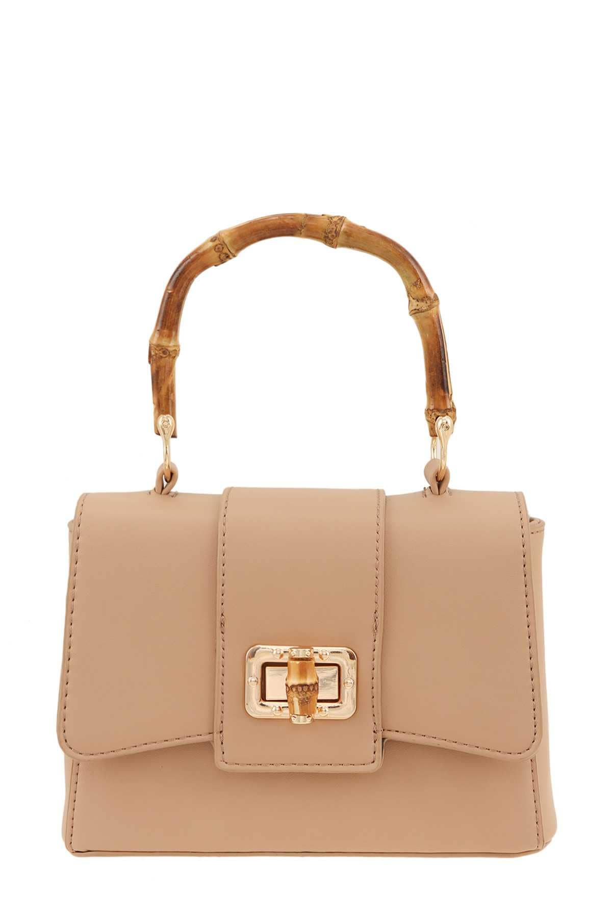 anbfashion - Wholesale Top Handle Bag - Women's - Rectangular Crossbody Bag with Bamboo Handle6