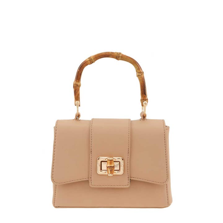 anbfashion - Wholesale Top Handle Bag - Women's - Rectangular Crossbody Bag with Bamboo Handle6