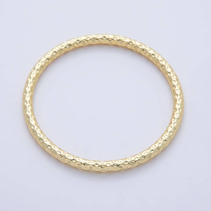Pulsera de Brazalete de Banda Martillada de 5mm Relleno de Oro de 18K | WA-3484 para venta al por mayor de Aim Eternal