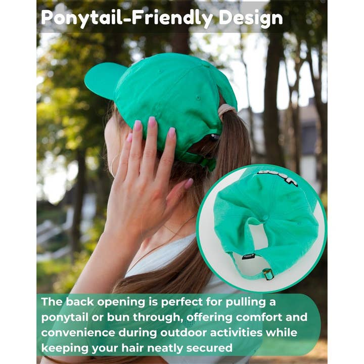 Detroit Shirt Co. - Wholesale Ponytail Cap - Women's - Hat - Jeep Chino Twill Ponytail with Chenille Text Patch2