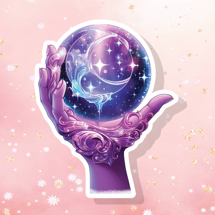 Kristallkula Måne Mystisk Hand Klistermärke Häxa Månens Faser för wholesale av London Luxury Candles