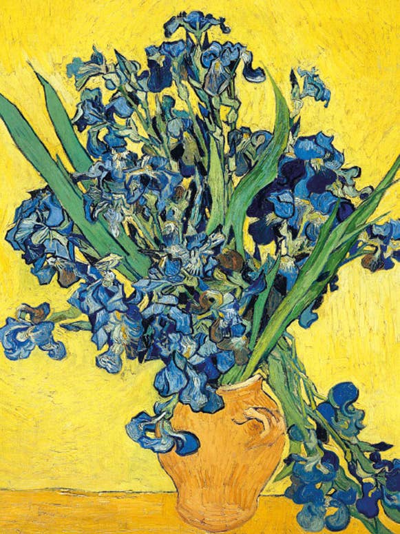 BLANK GREETING CARD VAN GOGH BLUE FLOW/VASE *M&G for wholesale by Notes & Queries, Inc.