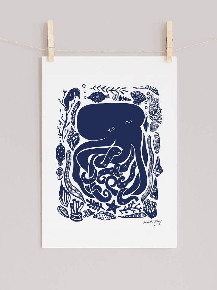 Impression artistique My Octopus Friend pour la vente par Wingmade