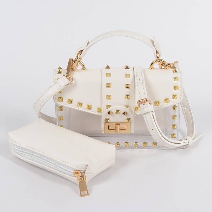 3AM BY H&D ACCESSORIES - Wholesale Clutch bag – women's - Studded See Through Clutch5