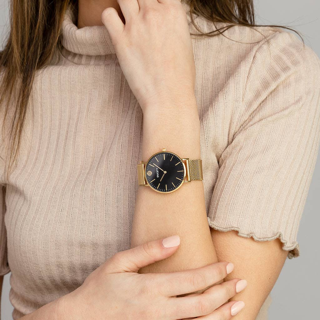 DUCETT – wholesale Wrist watch – Women's – Zwart gaas goud1