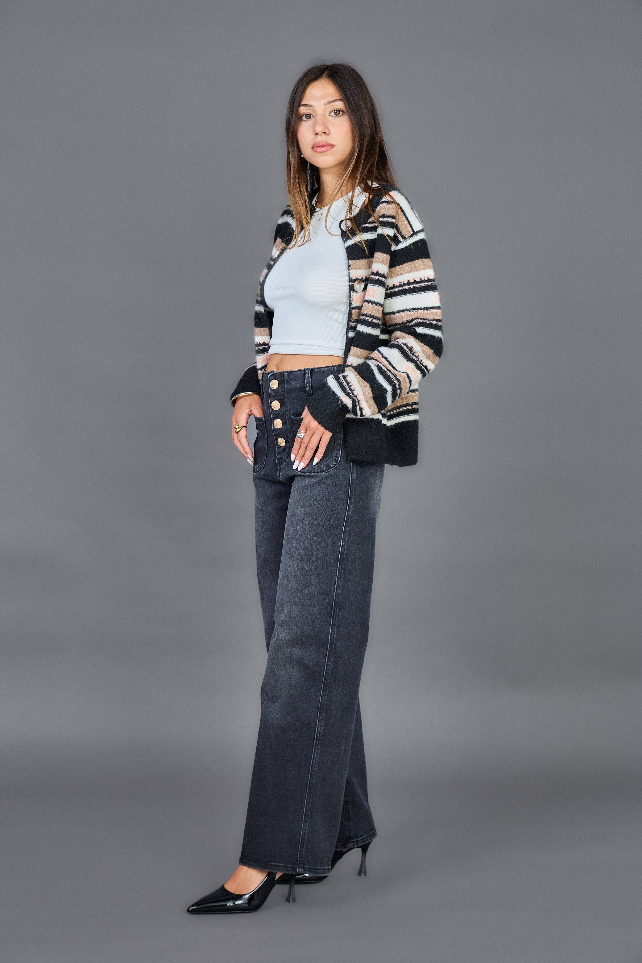 ANA & LUCY - Wholesale Jeans - Women's - Wide-Leg Jeans (Button Closure) "Audrey" - ANA & LUCY2